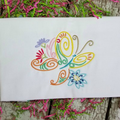 Summer Butterfly Machine Embroidery Design - Digital Download