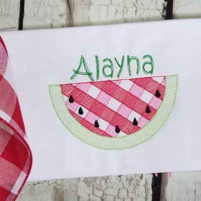 Watermelon Machine Embroidery Design Sketch Stitch